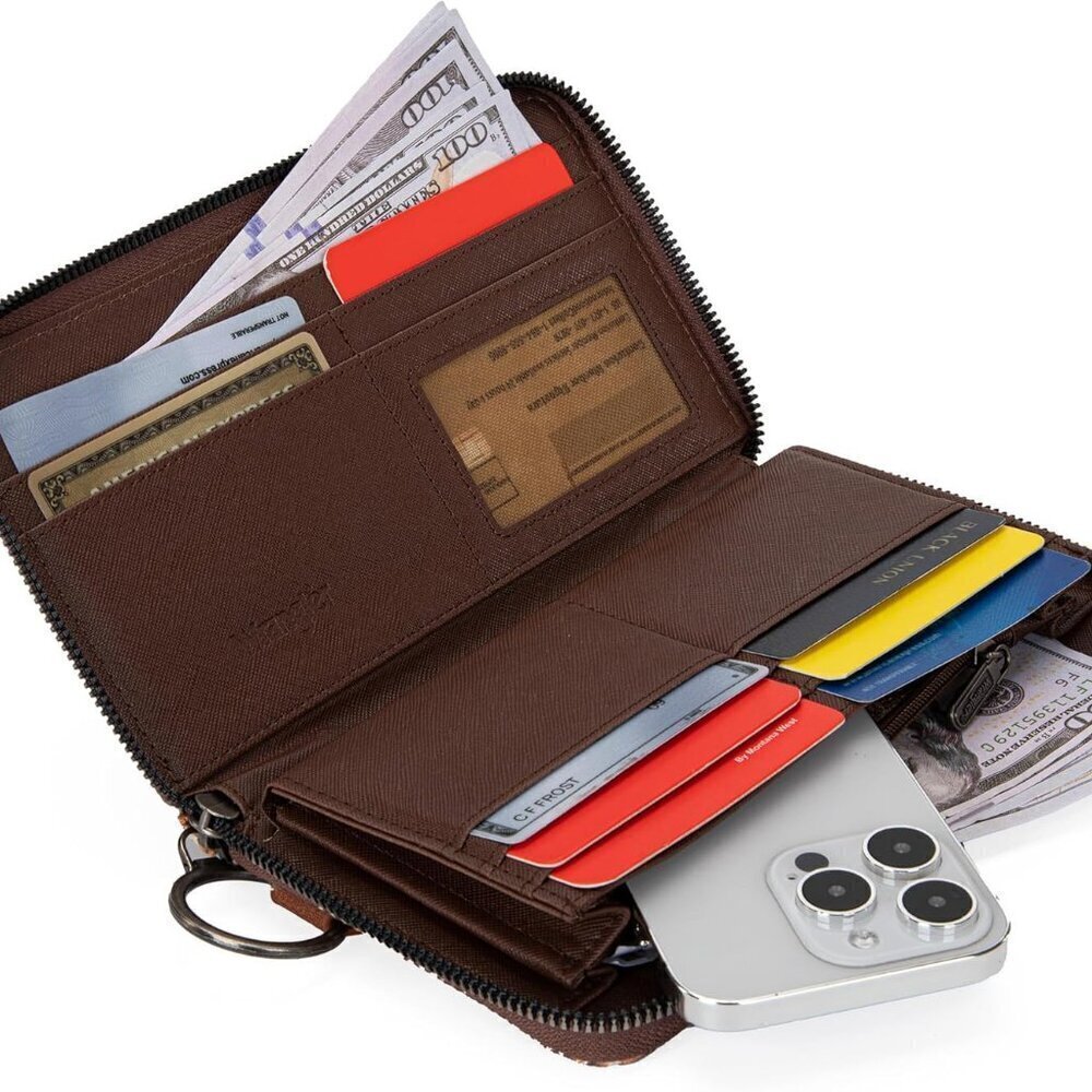 Wallet Purse for Women Western Aztec Clutch Wristlet Wallet with Credit Card Hol - Picture 4 of 6